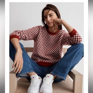 Madewell Checkerboard Jacquard Pullover Sweater